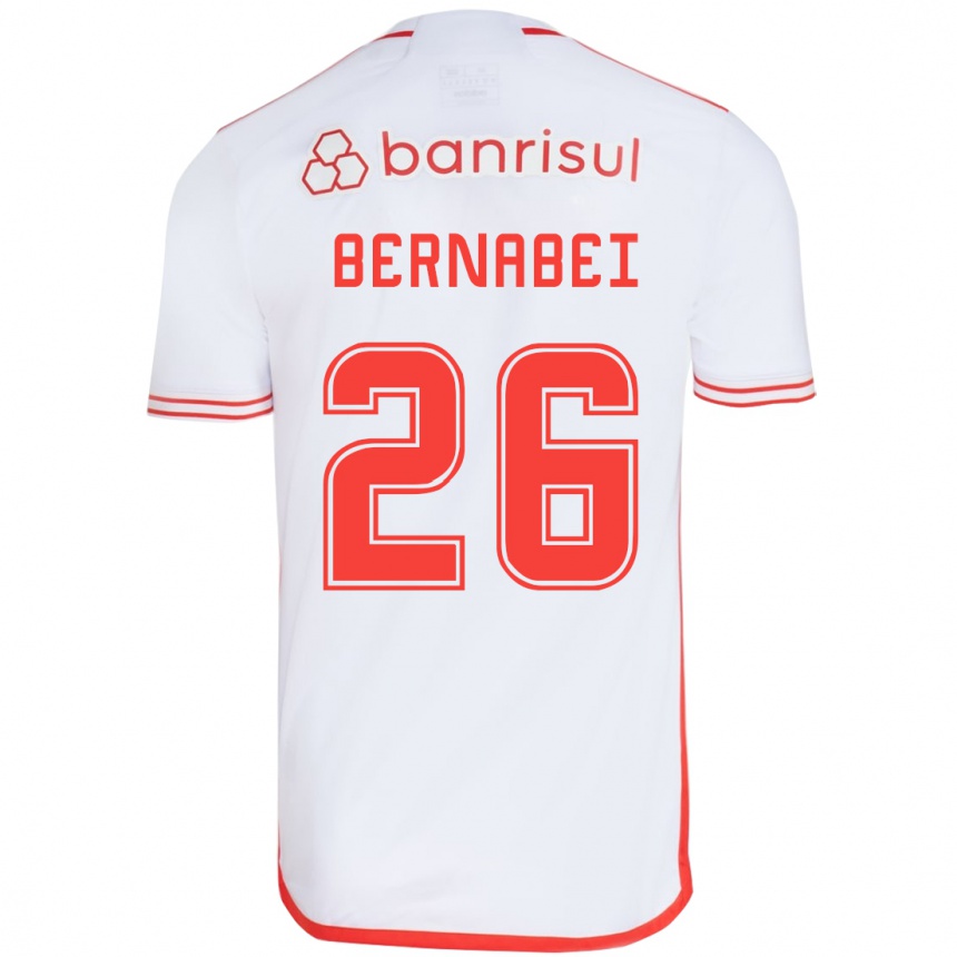 Enfant Football Maillot Alexandro Bernabéi #26 Blanc Rouge Tenues Extérieur 2024/25