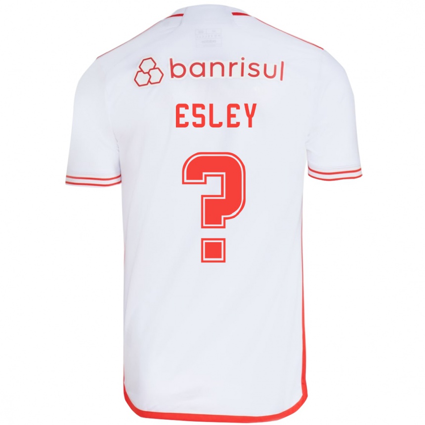 Enfant Football Maillot Esley #0 Blanc Rouge Tenues Extérieur 2024/25