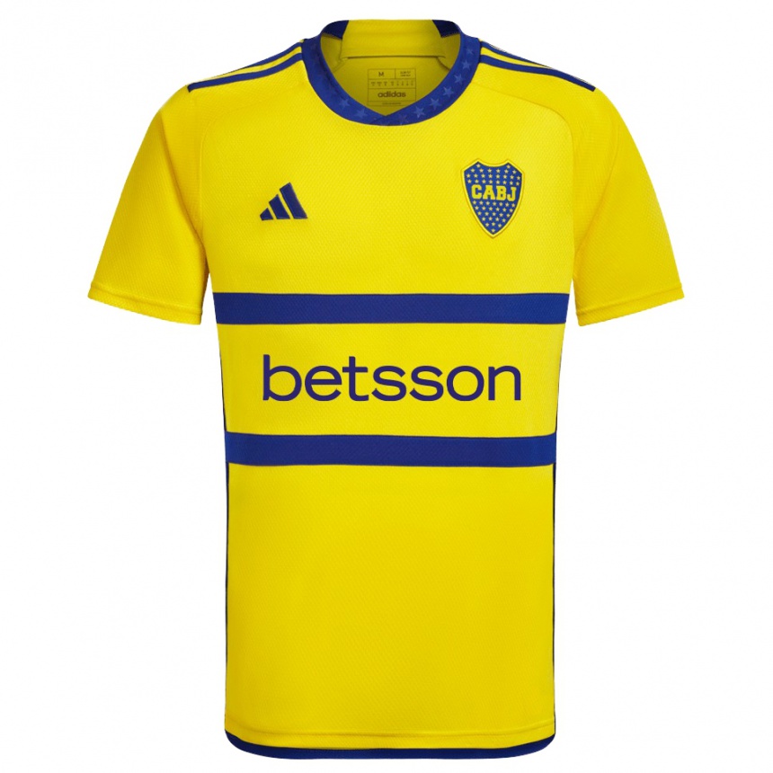 Enfant Football Maillot Votre Nom #0 Jaune Bleu Tenues Extérieur 2024/25