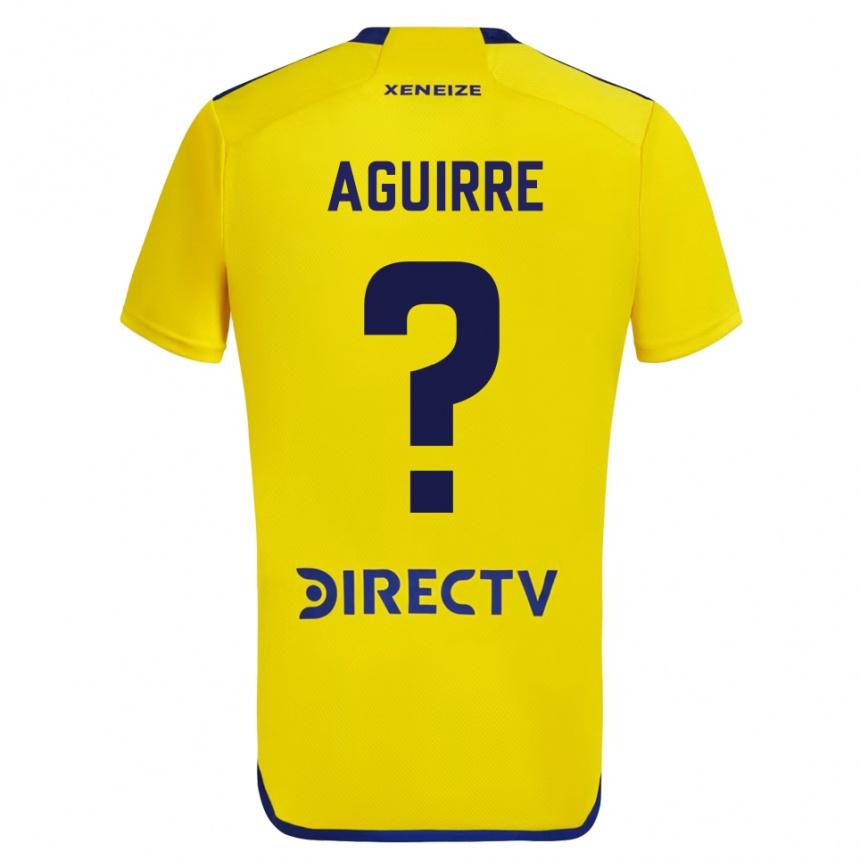 Enfant Football Maillot Brian Aguirre #0 Jaune Bleu Tenues Extérieur 2024/25