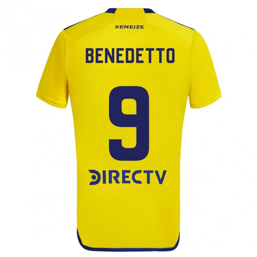 Enfant Football Maillot Darío Benedetto #9 Jaune Bleu Tenues Extérieur 2024/25