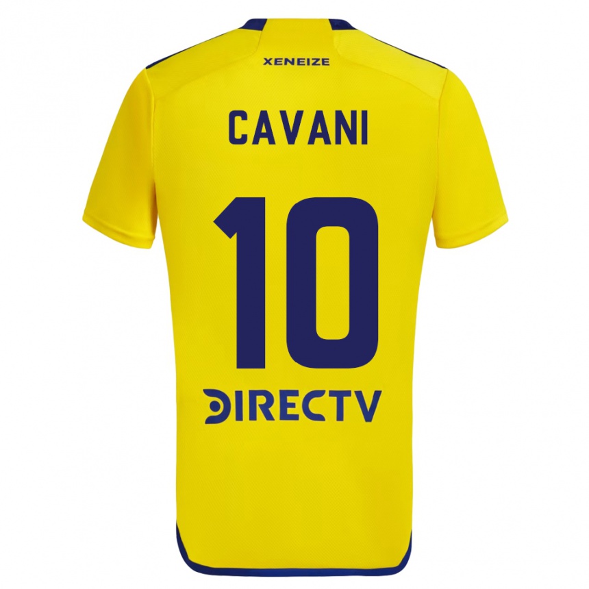 Enfant Football Maillot Edinson Cavani #10 Jaune Bleu Tenues Extérieur 2024/25