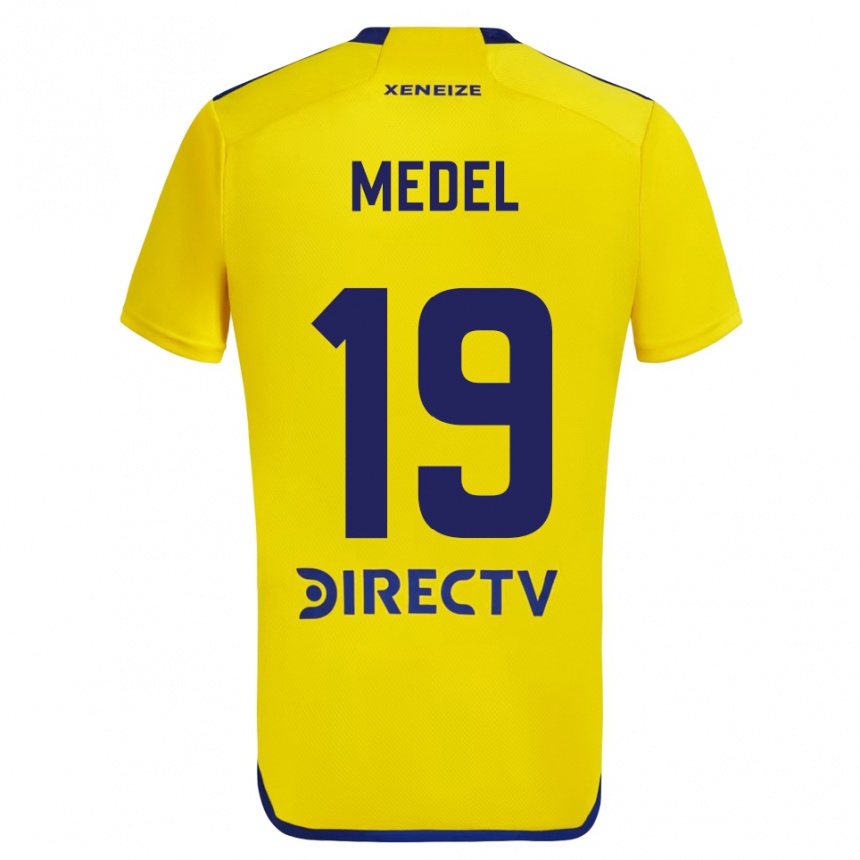 Enfant Football Maillot Gary Medel #19 Jaune Bleu Tenues Extérieur 2024/25