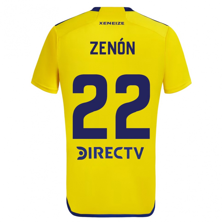 Enfant Football Maillot Kevin Zenón #22 Jaune Bleu Tenues Extérieur 2024/25