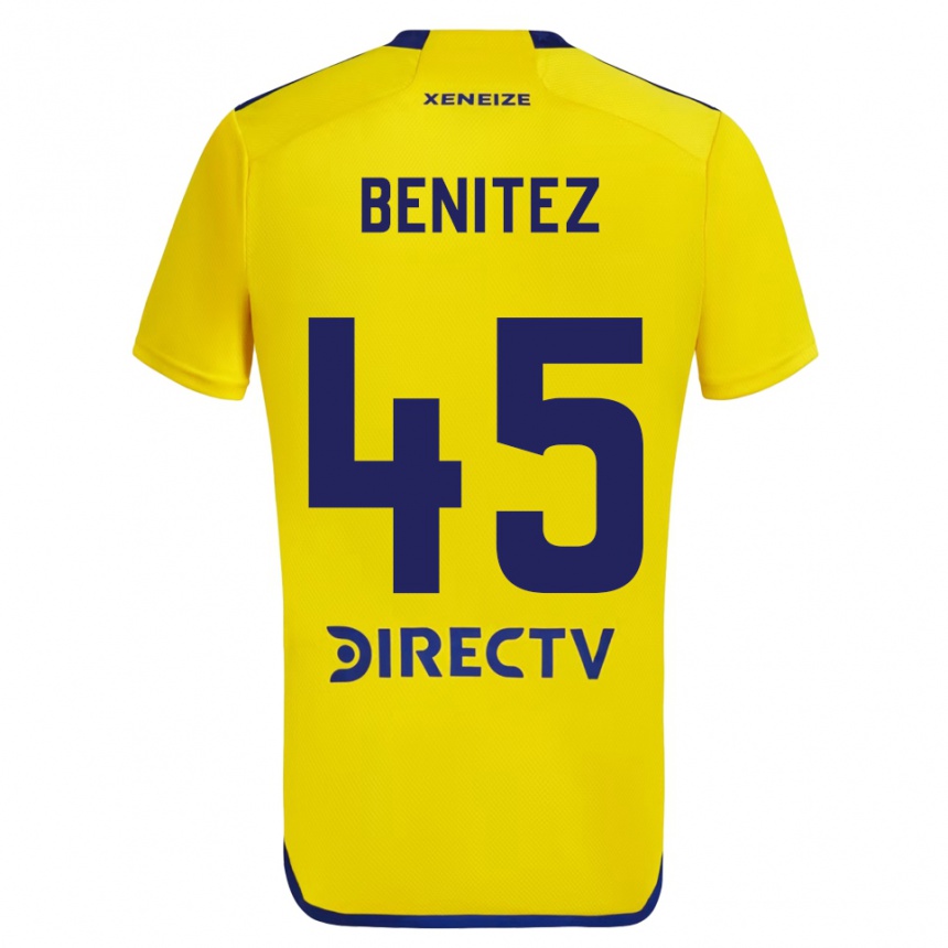 Enfant Football Maillot Mauricio Benítez #45 Jaune Bleu Tenues Extérieur 2024/25