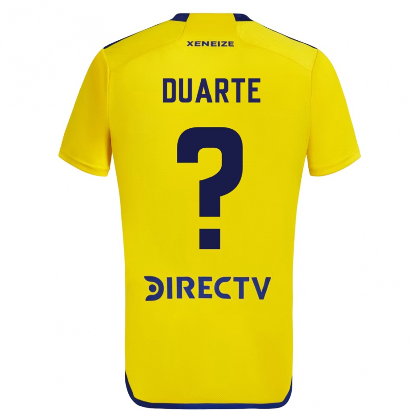 Enfant Football Maillot Kevin Duarte #0 Jaune Bleu Tenues Extérieur 2024/25