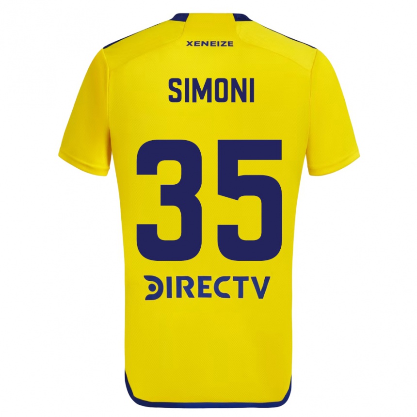 Enfant Football Maillot Valentino Simoni #35 Jaune Bleu Tenues Extérieur 2024/25