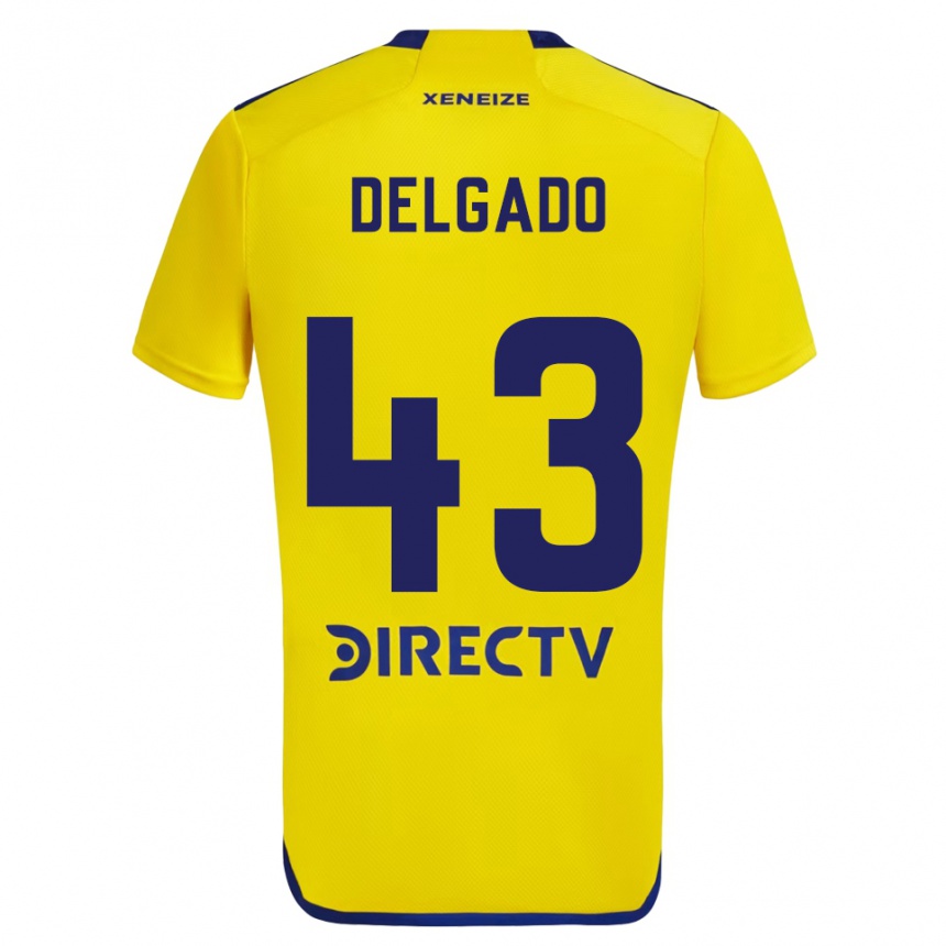 Enfant Football Maillot Milton Delgado #43 Jaune Bleu Tenues Extérieur 2024/25