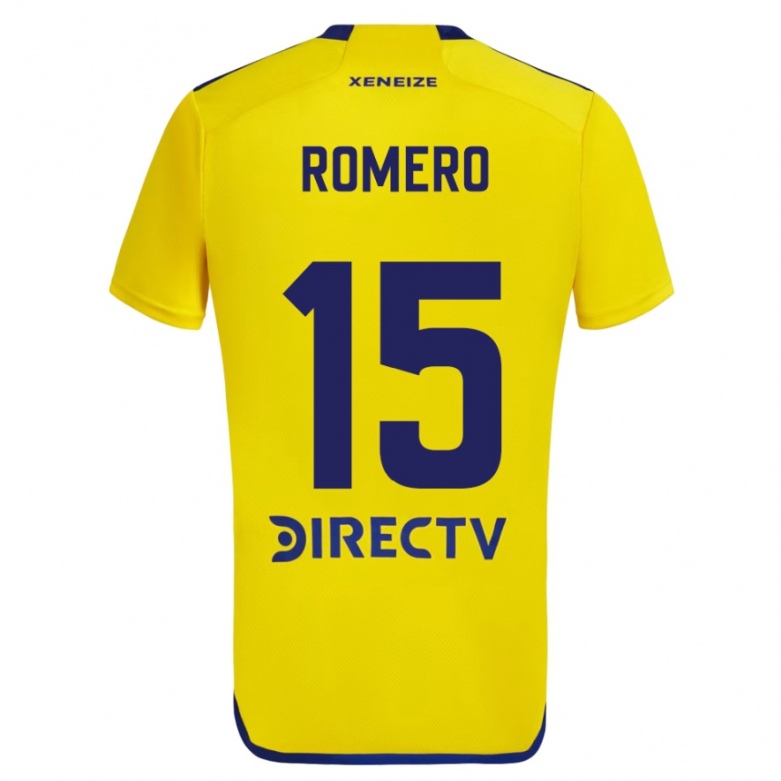 Enfant Football Maillot Alejo Romero #15 Jaune Bleu Tenues Extérieur 2024/25