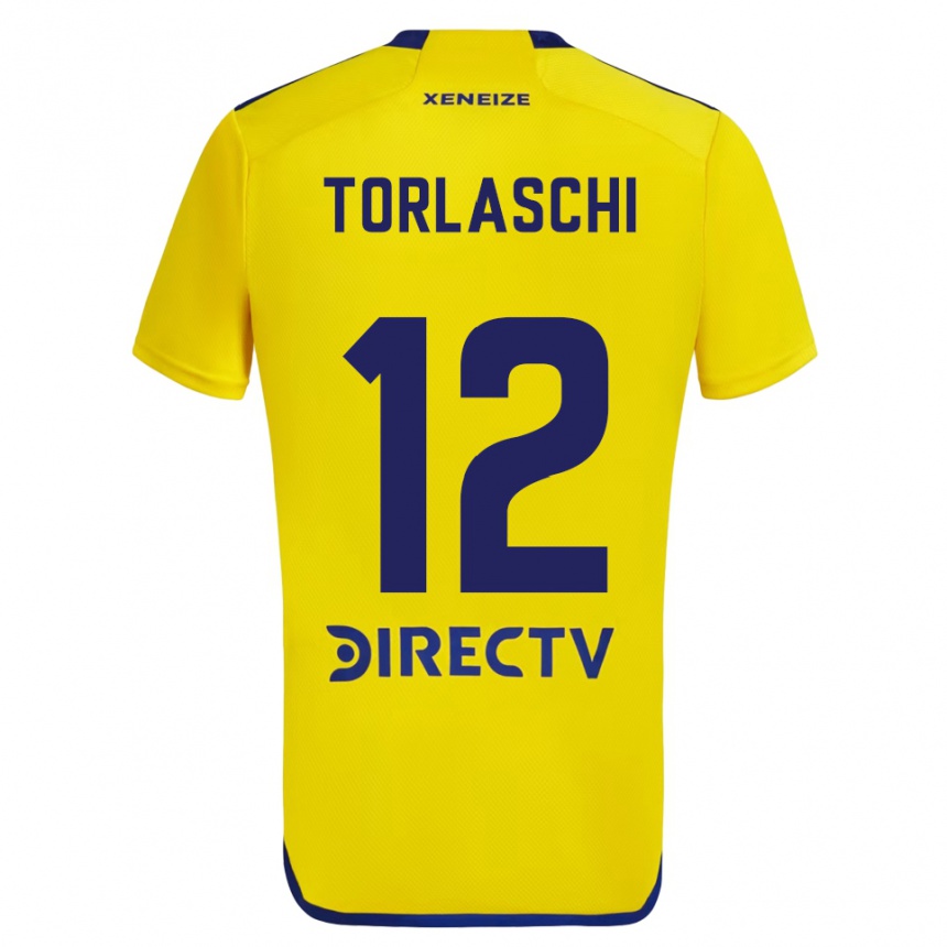 Enfant Football Maillot Lucas Torlaschi #12 Jaune Bleu Tenues Extérieur 2024/25