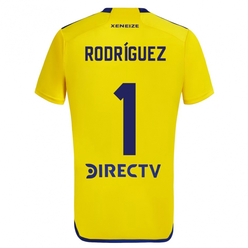 Enfant Football Maillot Fernando Rodríguez #1 Jaune Bleu Tenues Extérieur 2024/25