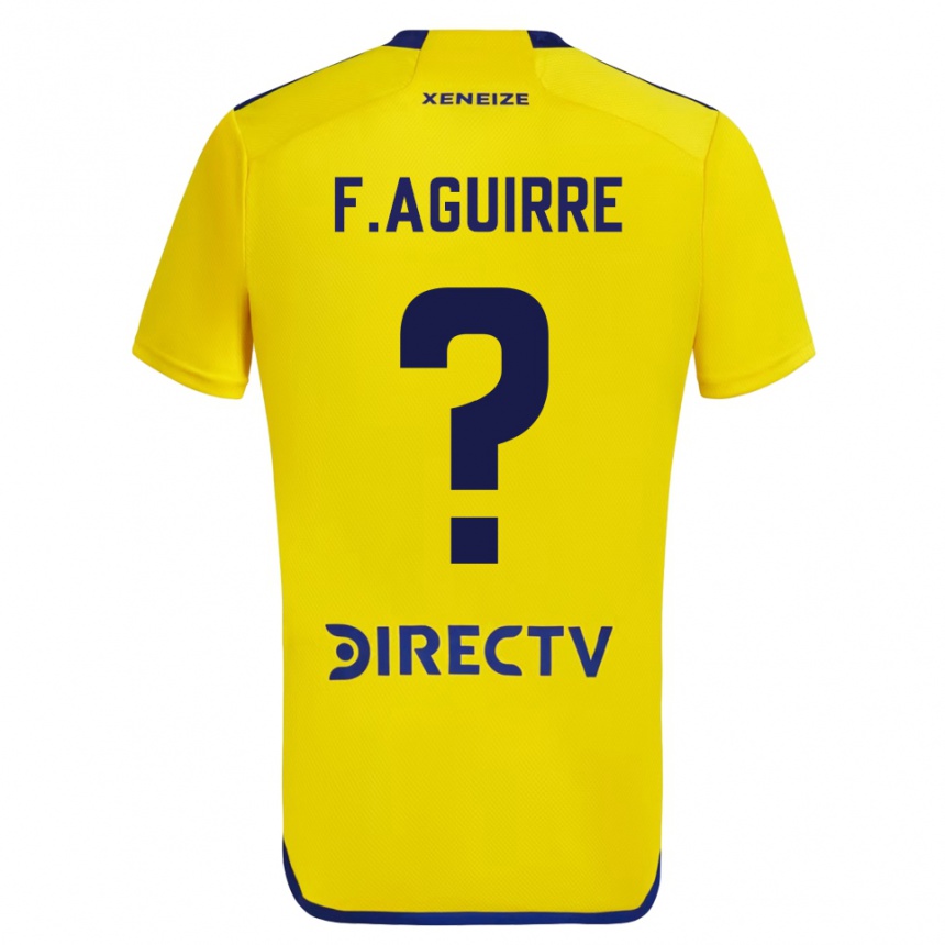 Enfant Football Maillot Federico Aguirre #0 Jaune Bleu Tenues Extérieur 2024/25