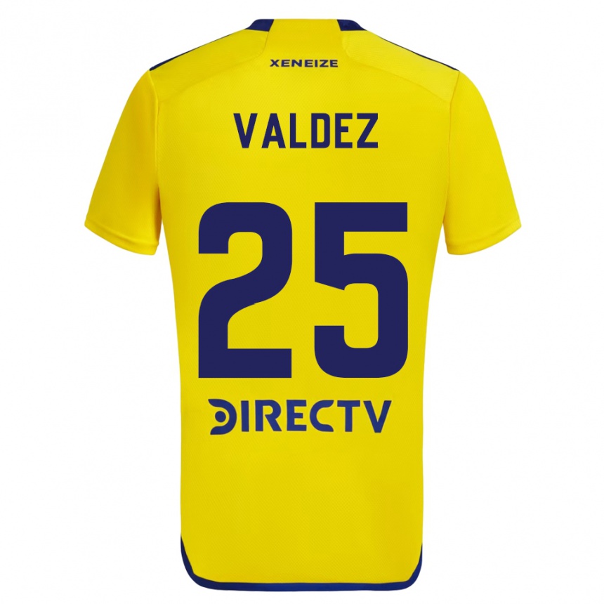 Enfant Football Maillot Bruno Valdez #25 Jaune Bleu Tenues Extérieur 2024/25