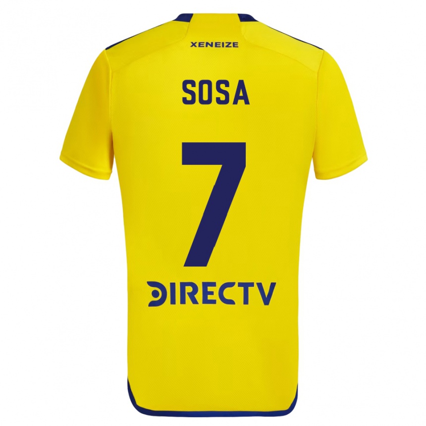 Enfant Football Maillot Elián Sosa #7 Jaune Bleu Tenues Extérieur 2024/25