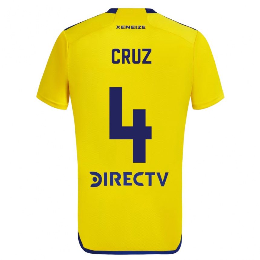 Enfant Football Maillot Julieta Cruz #4 Jaune Bleu Tenues Extérieur 2024/25