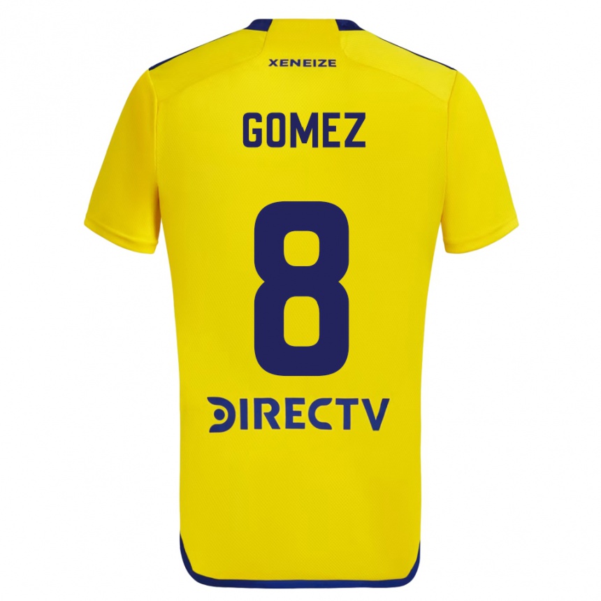 Enfant Football Maillot Camila Gomez Ares #8 Jaune Bleu Tenues Extérieur 2024/25