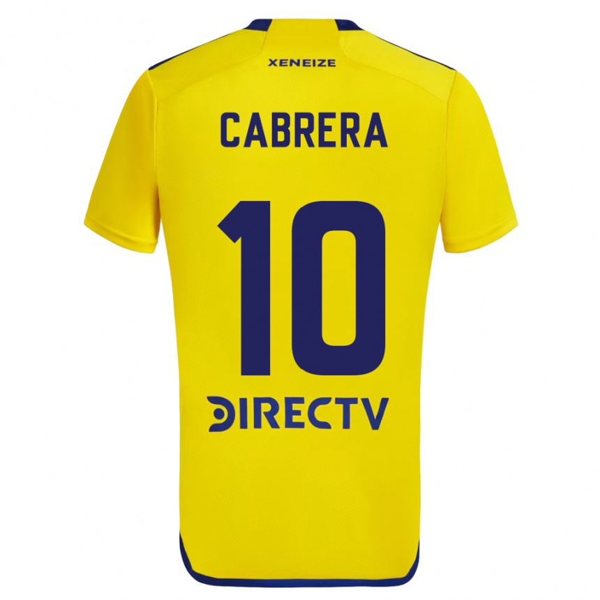 Enfant Football Maillot Micaela Cabrera #10 Jaune Bleu Tenues Extérieur 2024/25