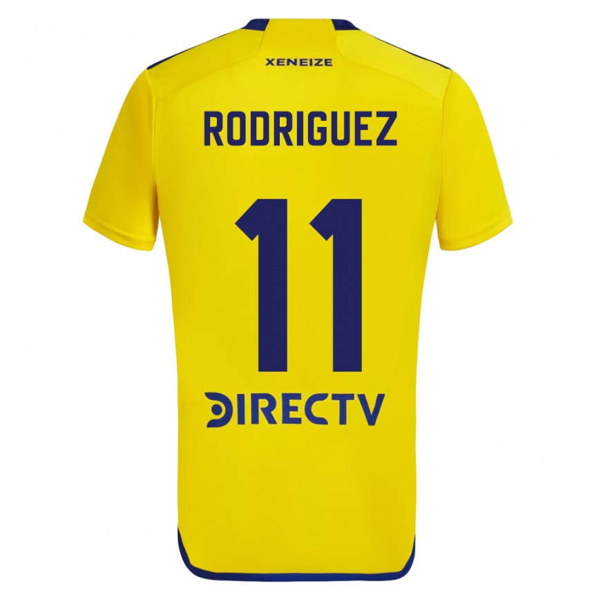 Enfant Football Maillot Yamila Rodriguez #11 Jaune Bleu Tenues Extérieur 2024/25