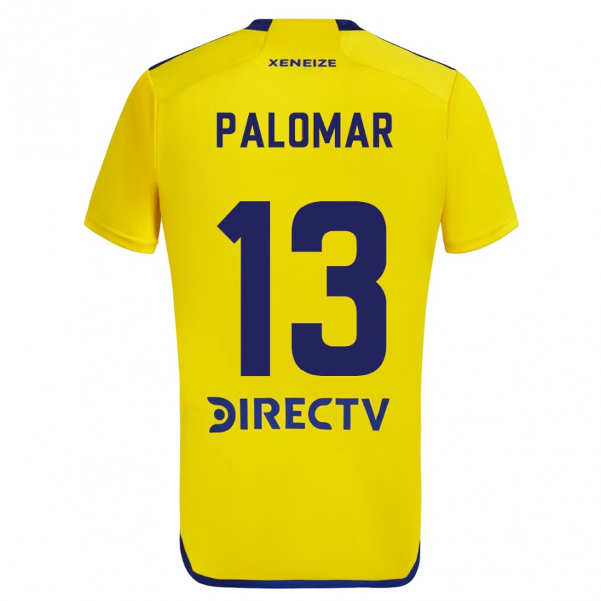 Enfant Football Maillot Estefania Palomar #13 Jaune Bleu Tenues Extérieur 2024/25