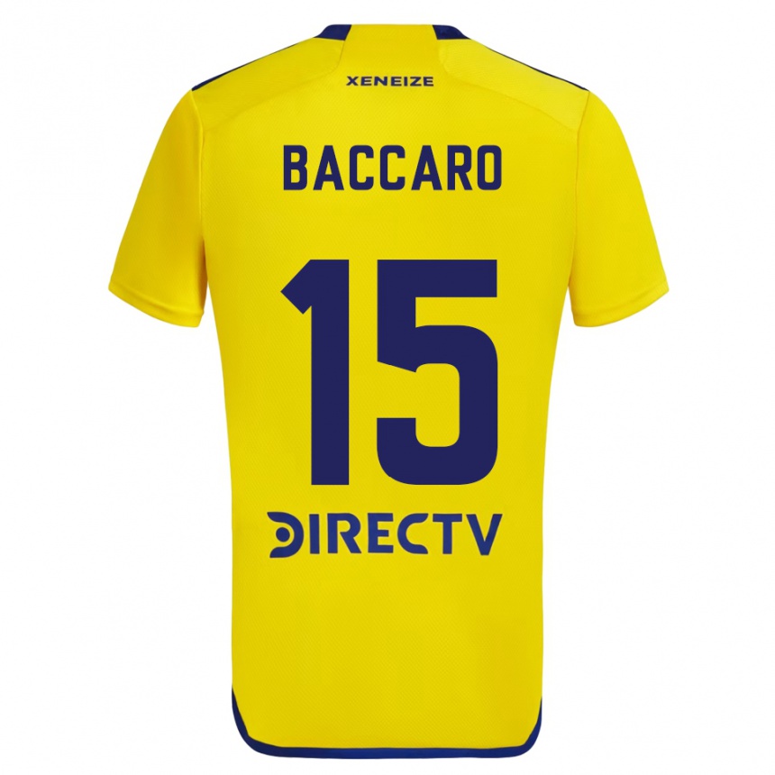 Enfant Football Maillot Camila Baccaro #15 Jaune Bleu Tenues Extérieur 2024/25