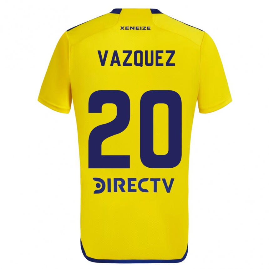 Enfant Football Maillot Constanza Vazquez #20 Jaune Bleu Tenues Extérieur 2024/25