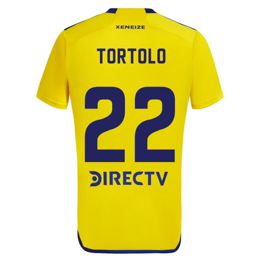 Enfant Football Maillot Dulce Tortolo #22 Jaune Bleu Tenues Extérieur 2024/25