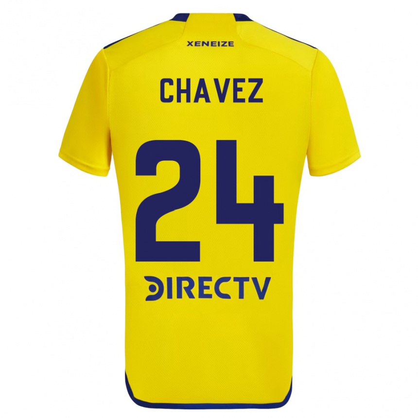 Enfant Football Maillot Gabriela Chavez #24 Jaune Bleu Tenues Extérieur 2024/25