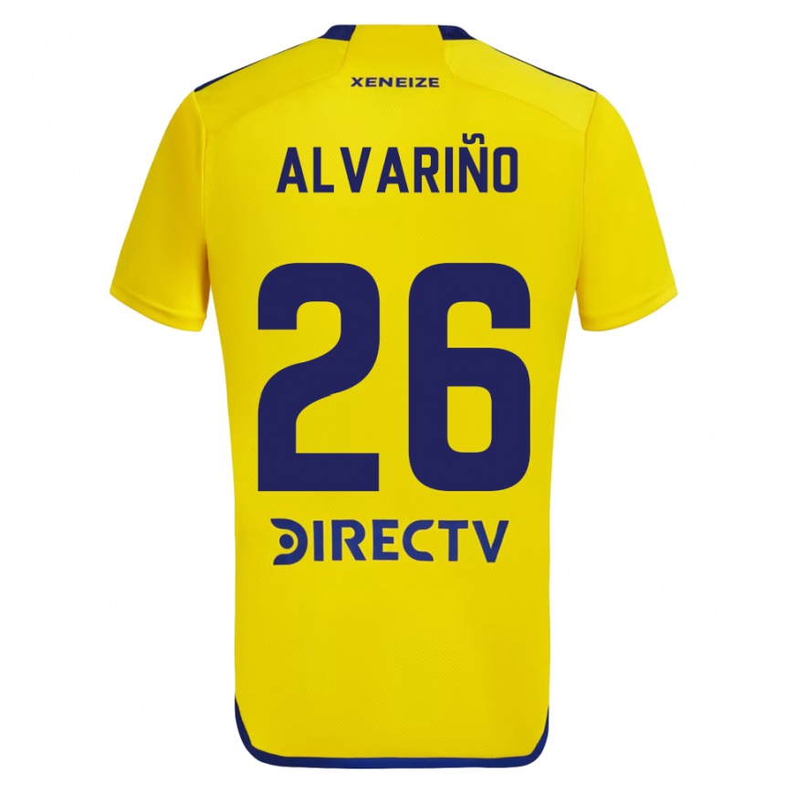 Enfant Football Maillot Alexis Alvariño #26 Jaune Bleu Tenues Extérieur 2024/25