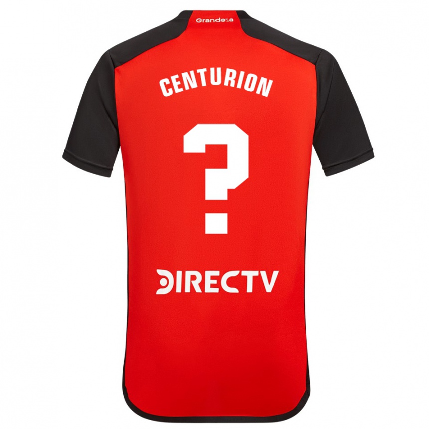 Enfant Football Maillot Ezequiel Centurión #0 Rouge Noir Blanc Tenues Extérieur 2024/25