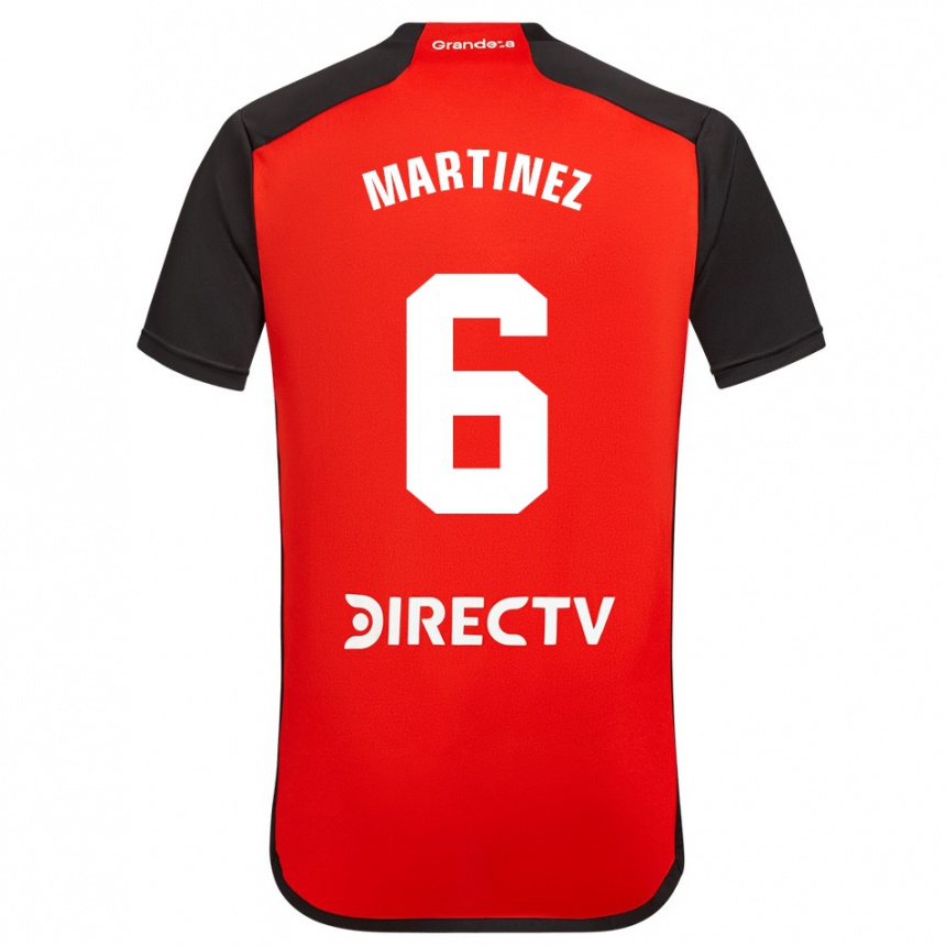 Enfant Football Maillot David Martínez #6 Rouge Noir Blanc Tenues Extérieur 2024/25