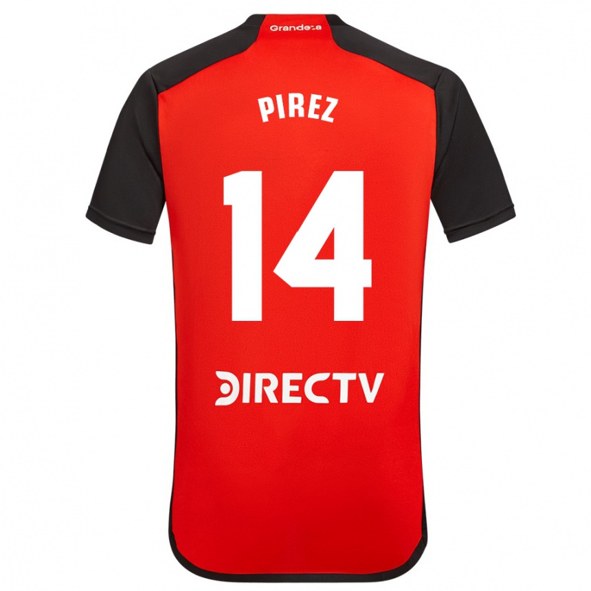 Enfant Football Maillot Leandro González Pírez #14 Rouge Noir Blanc Tenues Extérieur 2024/25