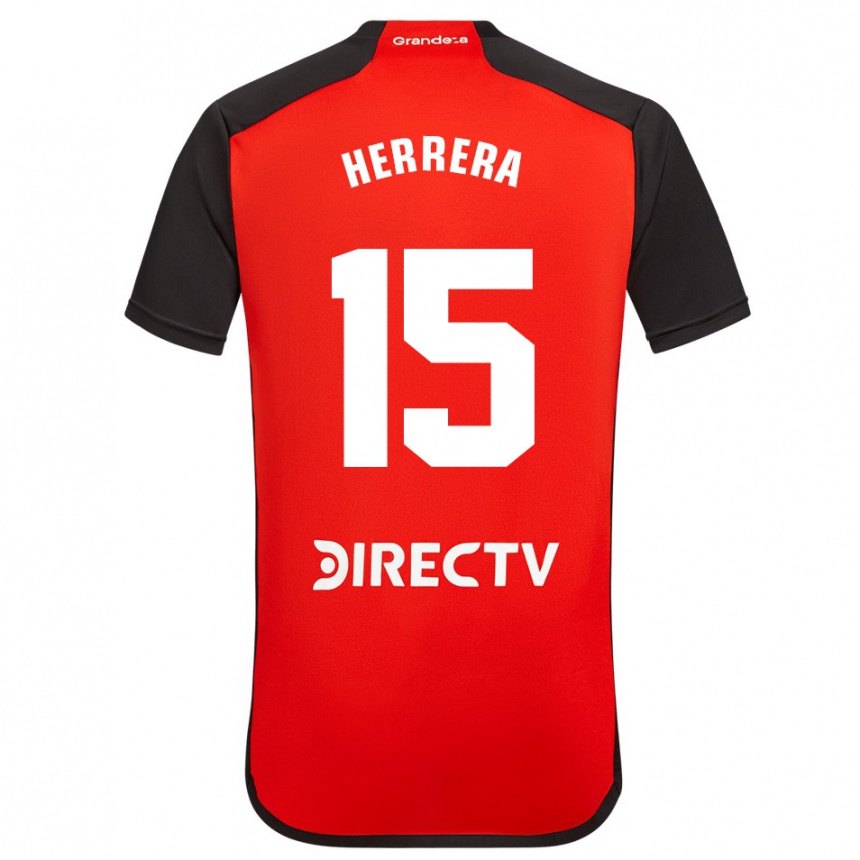 Enfant Football Maillot Andrés Herrera #15 Rouge Noir Blanc Tenues Extérieur 2024/25