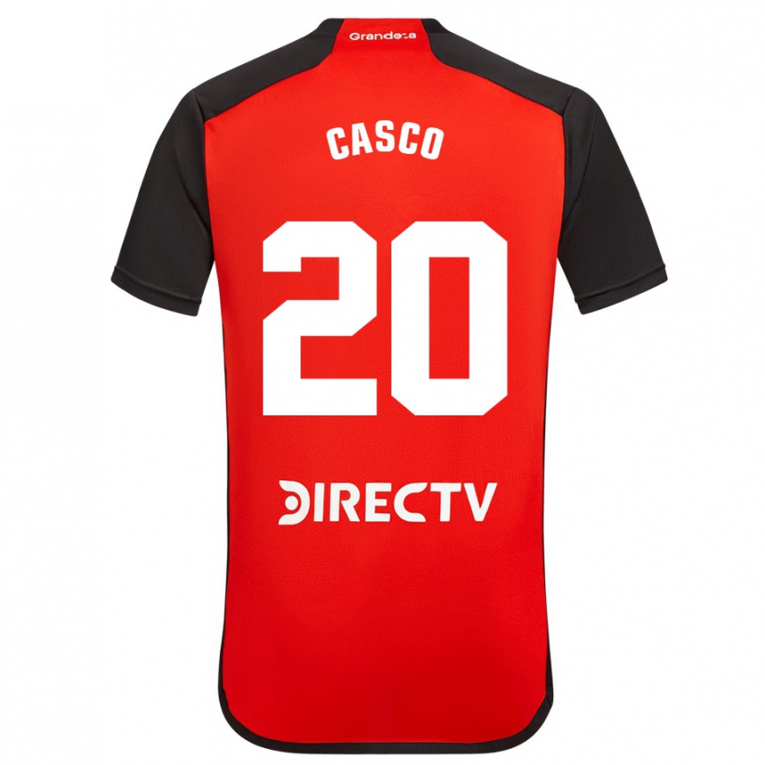 Enfant Football Maillot Milton Casco #20 Rouge Noir Blanc Tenues Extérieur 2024/25