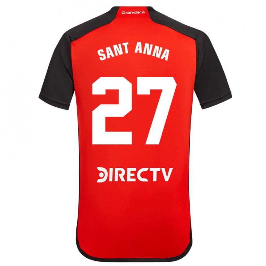 Enfant Football Maillot Agustín Sant Anna #27 Rouge Noir Blanc Tenues Extérieur 2024/25