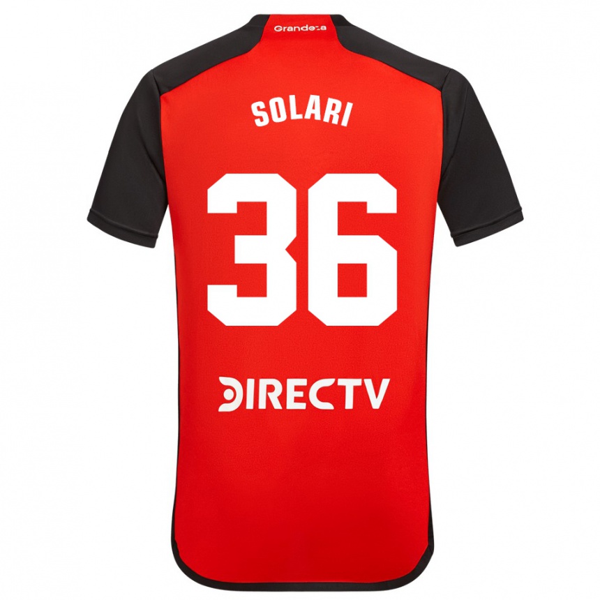 Enfant Football Maillot Pablo Solari #36 Rouge Noir Blanc Tenues Extérieur 2024/25