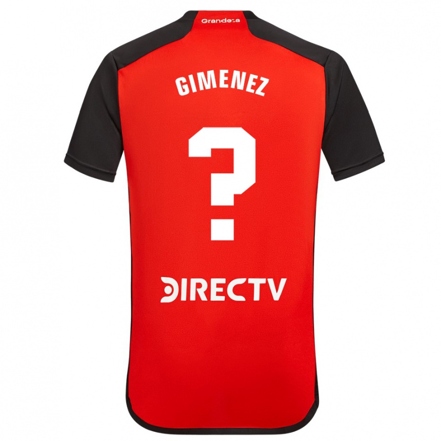 Enfant Football Maillot Ulises Giménez #0 Rouge Noir Blanc Tenues Extérieur 2024/25