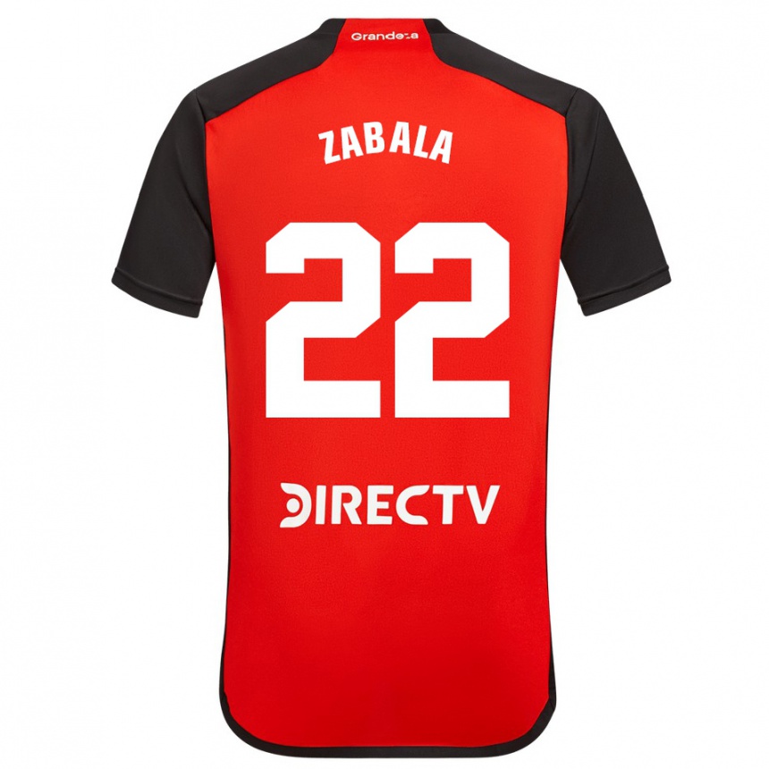 Enfant Football Maillot Daniel Zabala #22 Rouge Noir Blanc Tenues Extérieur 2024/25