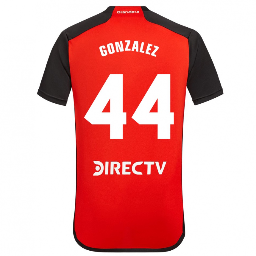 Enfant Football Maillot Alexis González #44 Rouge Noir Blanc Tenues Extérieur 2024/25