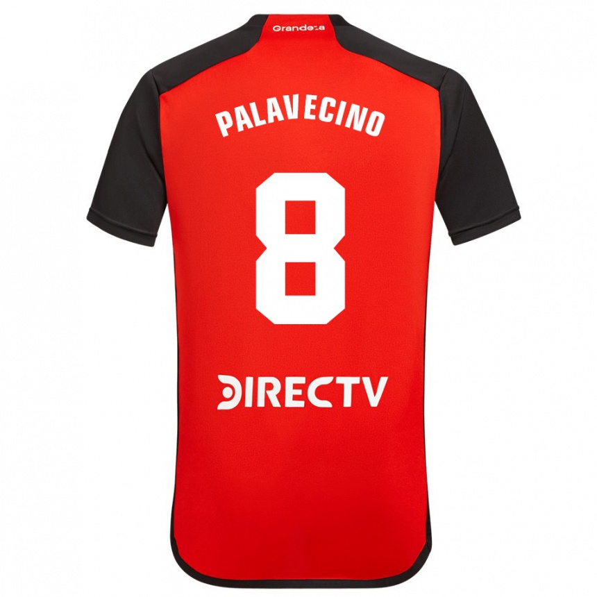 Enfant Football Maillot Agustín Palavecino #8 Rouge Noir Blanc Tenues Extérieur 2024/25