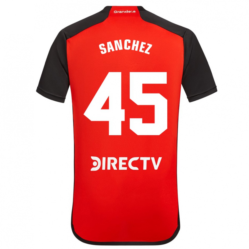 Enfant Football Maillot Sebastián Sánchez #45 Rouge Noir Blanc Tenues Extérieur 2024/25