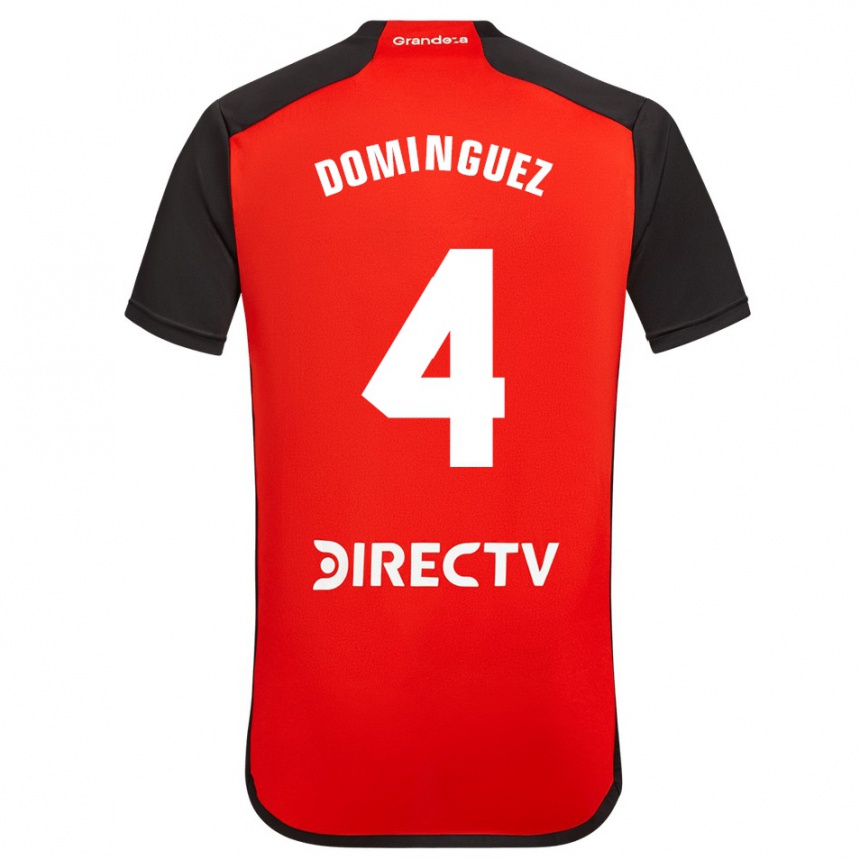 Enfant Football Maillot Evelyn Sofía Domínguez #4 Rouge Noir Blanc Tenues Extérieur 2024/25