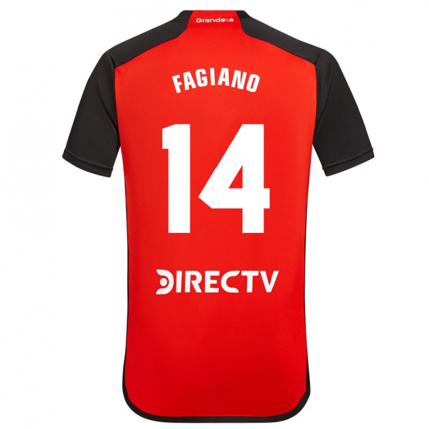 Enfant Football Maillot Paloma Fagiano #14 Rouge Noir Blanc Tenues Extérieur 2024/25