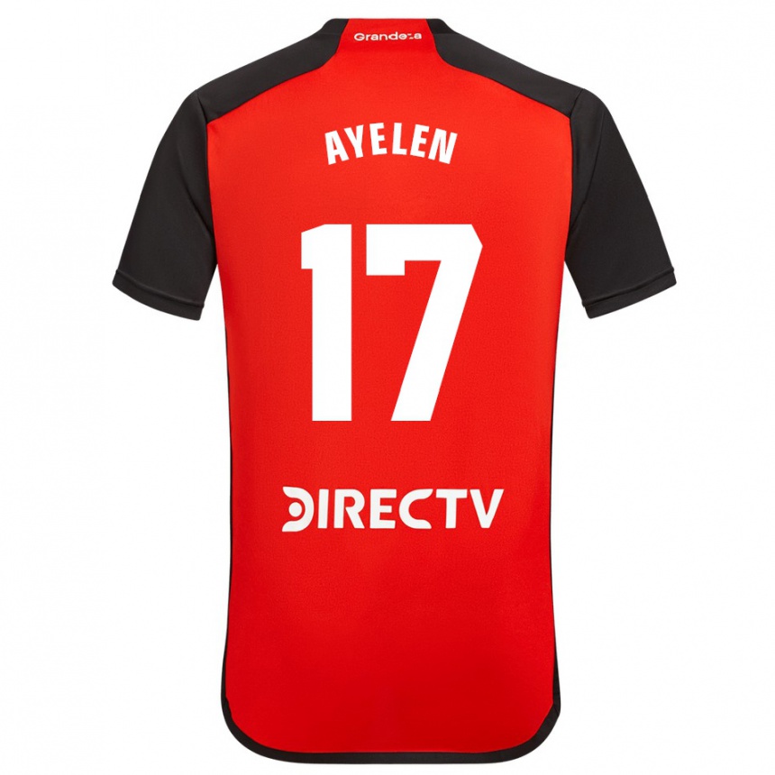 Enfant Football Maillot Stephanie Ayelén Melgarejo #17 Rouge Noir Blanc Tenues Extérieur 2024/25