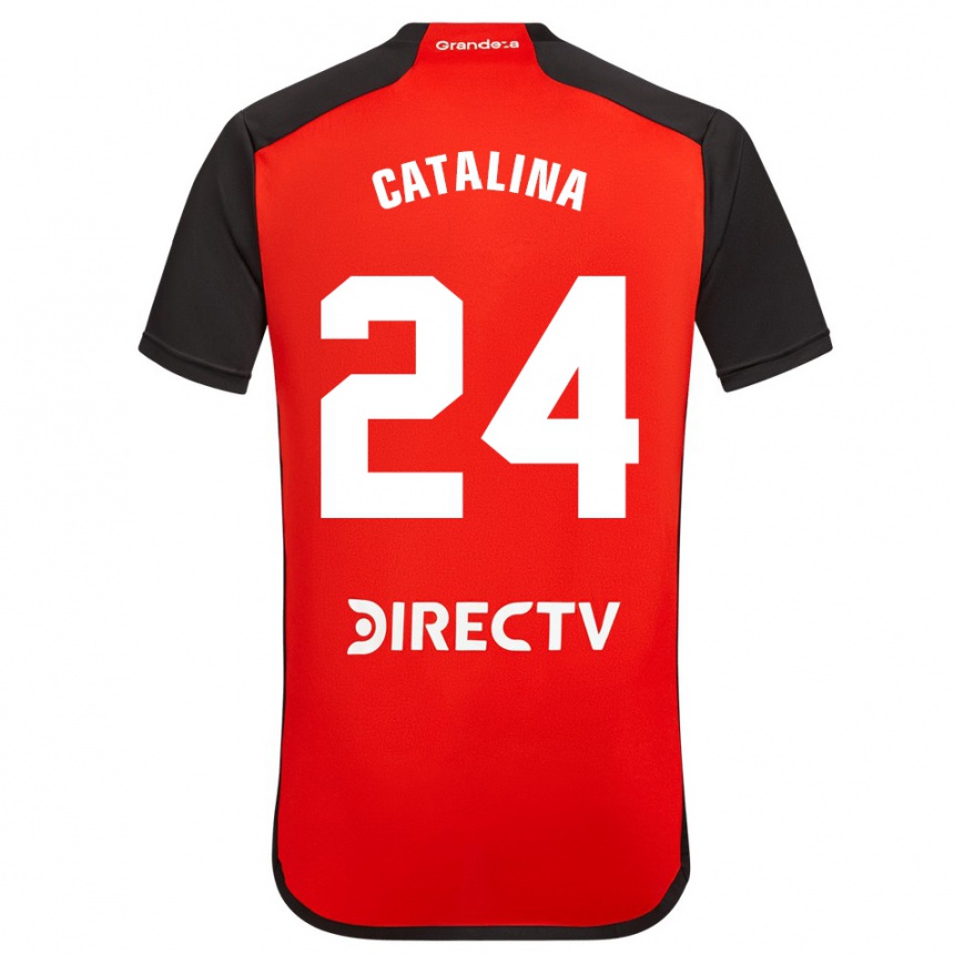 Enfant Football Maillot Catalina Julia Primo #24 Rouge Noir Blanc Tenues Extérieur 2024/25