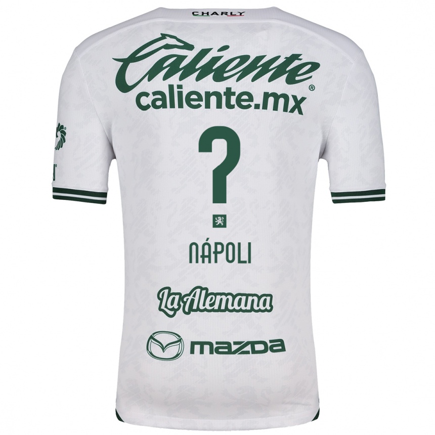 Enfant Football Maillot Gonzalo Nápoli #0 Blanc Vert Tenues Extérieur 2024/25