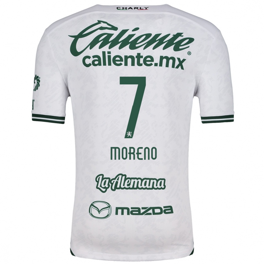 Enfant Football Maillot Iván Moreno #7 Blanc Vert Tenues Extérieur 2024/25