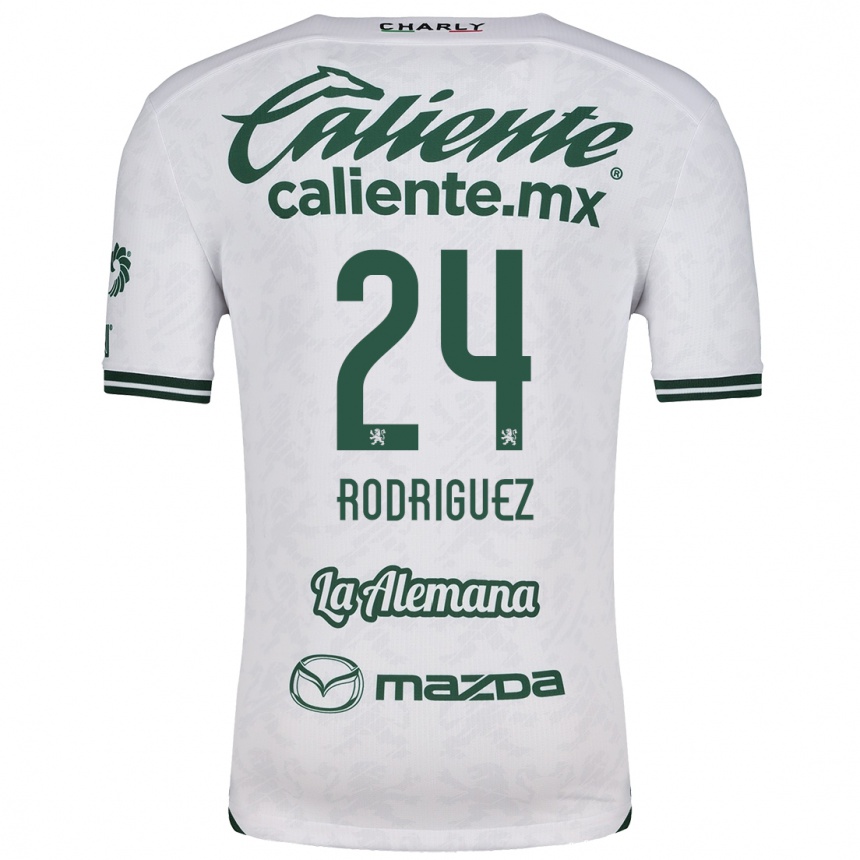 Enfant Football Maillot Osvaldo Rodríguez #24 Blanc Vert Tenues Extérieur 2024/25