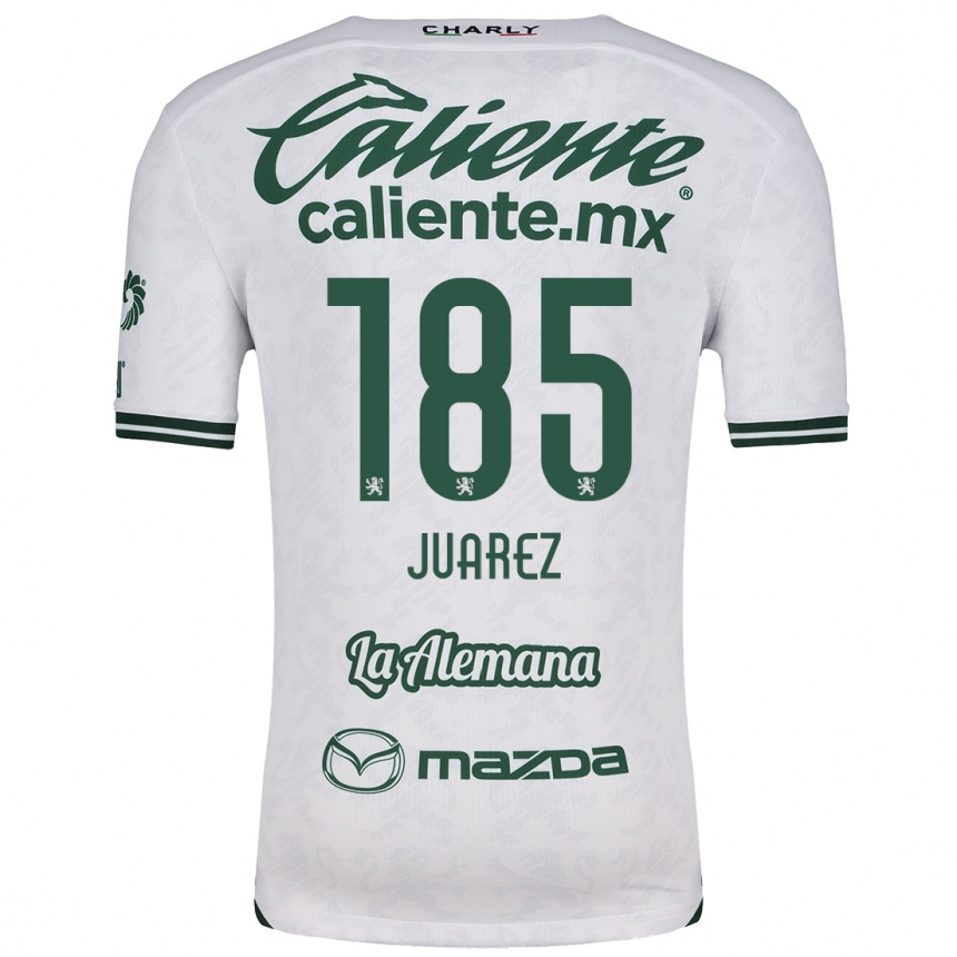 Enfant Football Maillot Moisés Juárez #185 Blanc Vert Tenues Extérieur 2024/25