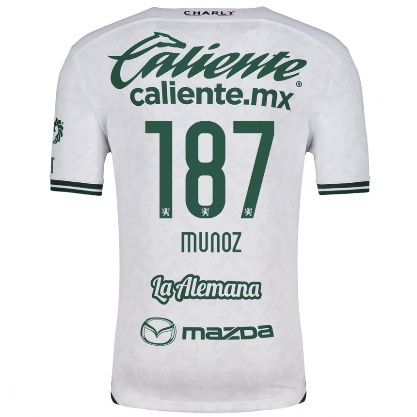 Enfant Football Maillot Diego Muñoz #187 Blanc Vert Tenues Extérieur 2024/25