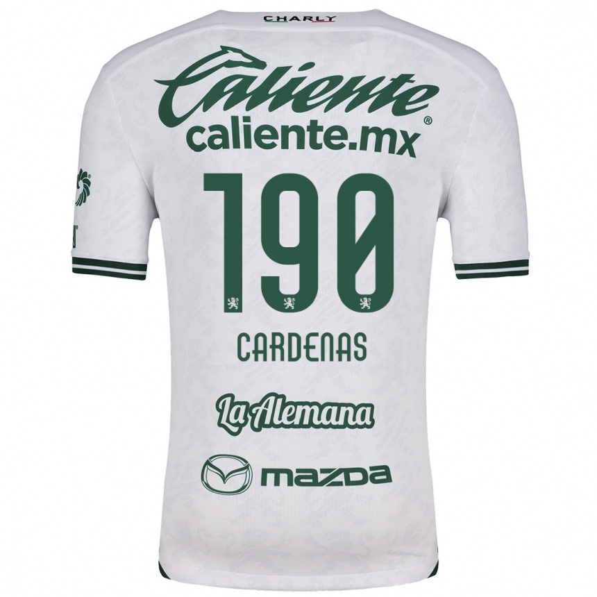 Enfant Football Maillot Emilio Cárdenas #190 Blanc Vert Tenues Extérieur 2024/25